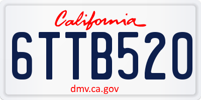 CA license plate 6TTB520