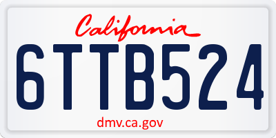 CA license plate 6TTB524