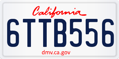 CA license plate 6TTB556