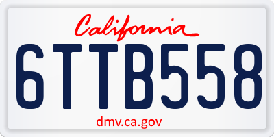 CA license plate 6TTB558