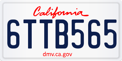 CA license plate 6TTB565