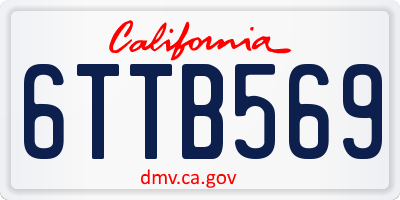 CA license plate 6TTB569