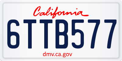 CA license plate 6TTB577