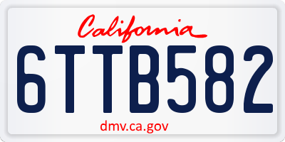 CA license plate 6TTB582
