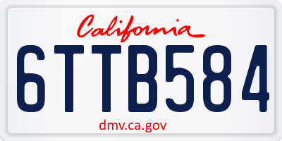 CA license plate 6TTB584