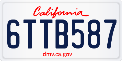 CA license plate 6TTB587