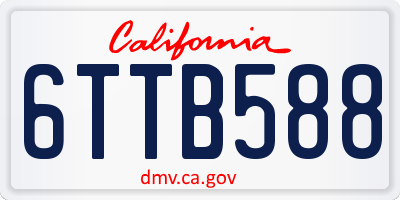 CA license plate 6TTB588