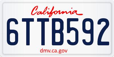 CA license plate 6TTB592