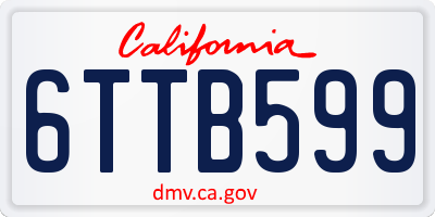 CA license plate 6TTB599