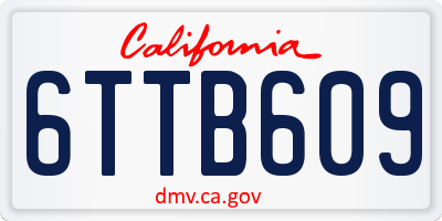 CA license plate 6TTB609