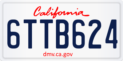 CA license plate 6TTB624