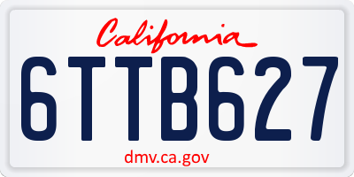 CA license plate 6TTB627