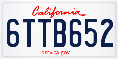 CA license plate 6TTB652