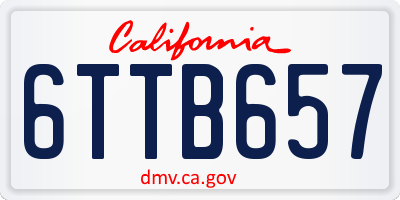 CA license plate 6TTB657