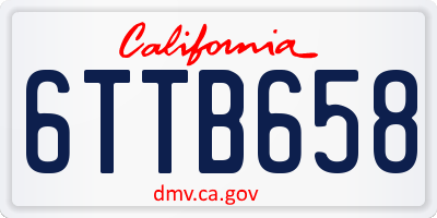 CA license plate 6TTB658