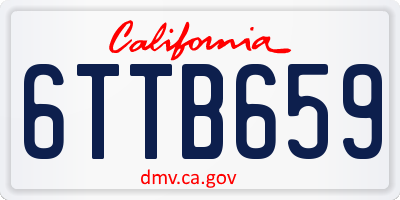 CA license plate 6TTB659