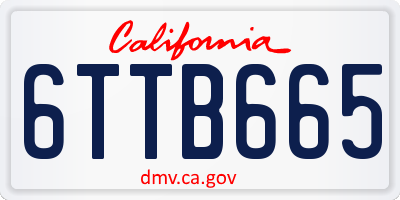 CA license plate 6TTB665