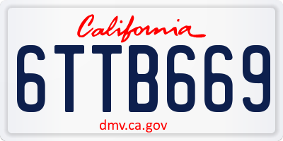 CA license plate 6TTB669