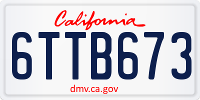 CA license plate 6TTB673