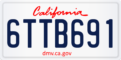 CA license plate 6TTB691