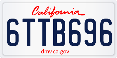 CA license plate 6TTB696