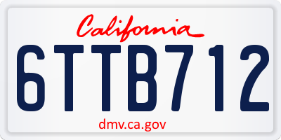 CA license plate 6TTB712
