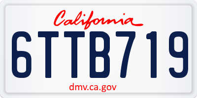 CA license plate 6TTB719