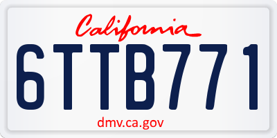 CA license plate 6TTB771