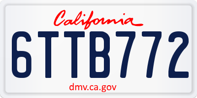 CA license plate 6TTB772