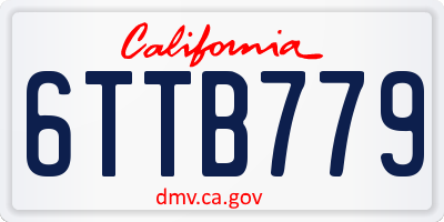 CA license plate 6TTB779