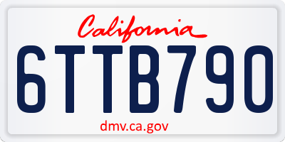 CA license plate 6TTB790