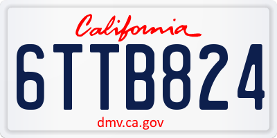 CA license plate 6TTB824