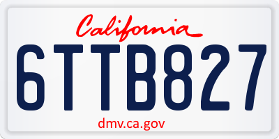 CA license plate 6TTB827