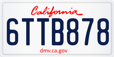 CA license plate 6TTB878