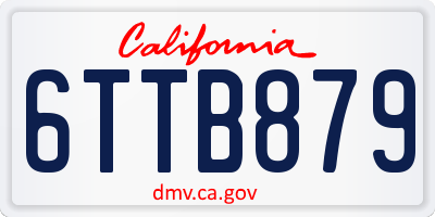 CA license plate 6TTB879