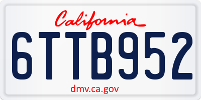 CA license plate 6TTB952