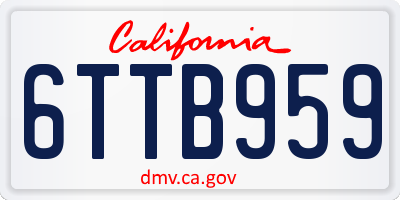 CA license plate 6TTB959