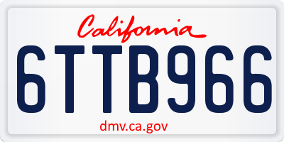 CA license plate 6TTB966