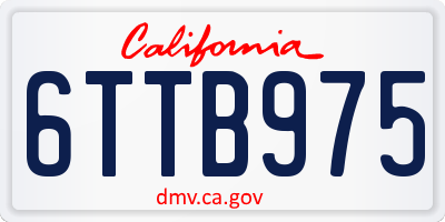 CA license plate 6TTB975