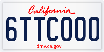 CA license plate 6TTC000