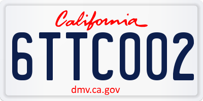 CA license plate 6TTC002