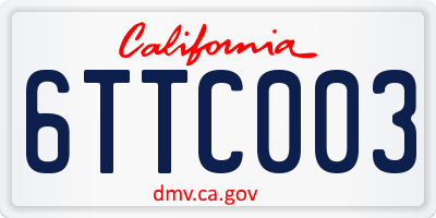 CA license plate 6TTC003