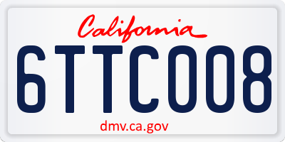 CA license plate 6TTC008