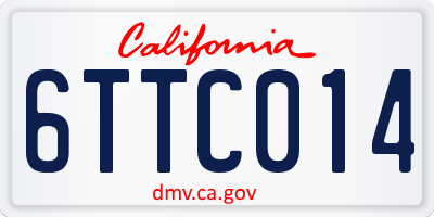 CA license plate 6TTC014