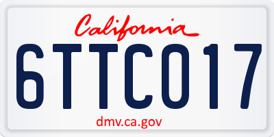 CA license plate 6TTC017