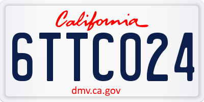 CA license plate 6TTC024