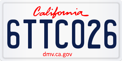 CA license plate 6TTC026