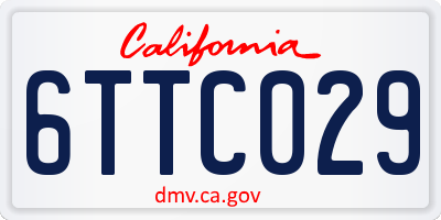 CA license plate 6TTC029