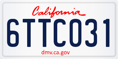 CA license plate 6TTC031