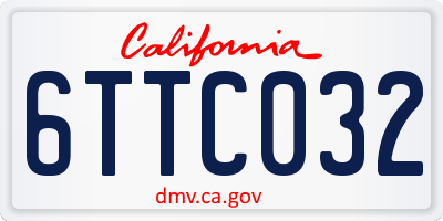 CA license plate 6TTC032